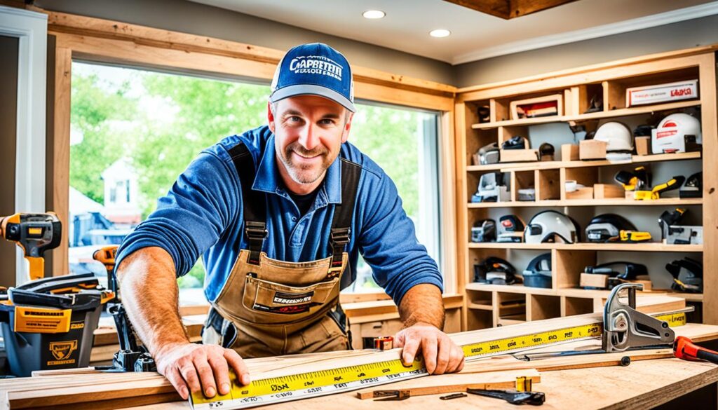 Carpenter at work showcasing home improvement services